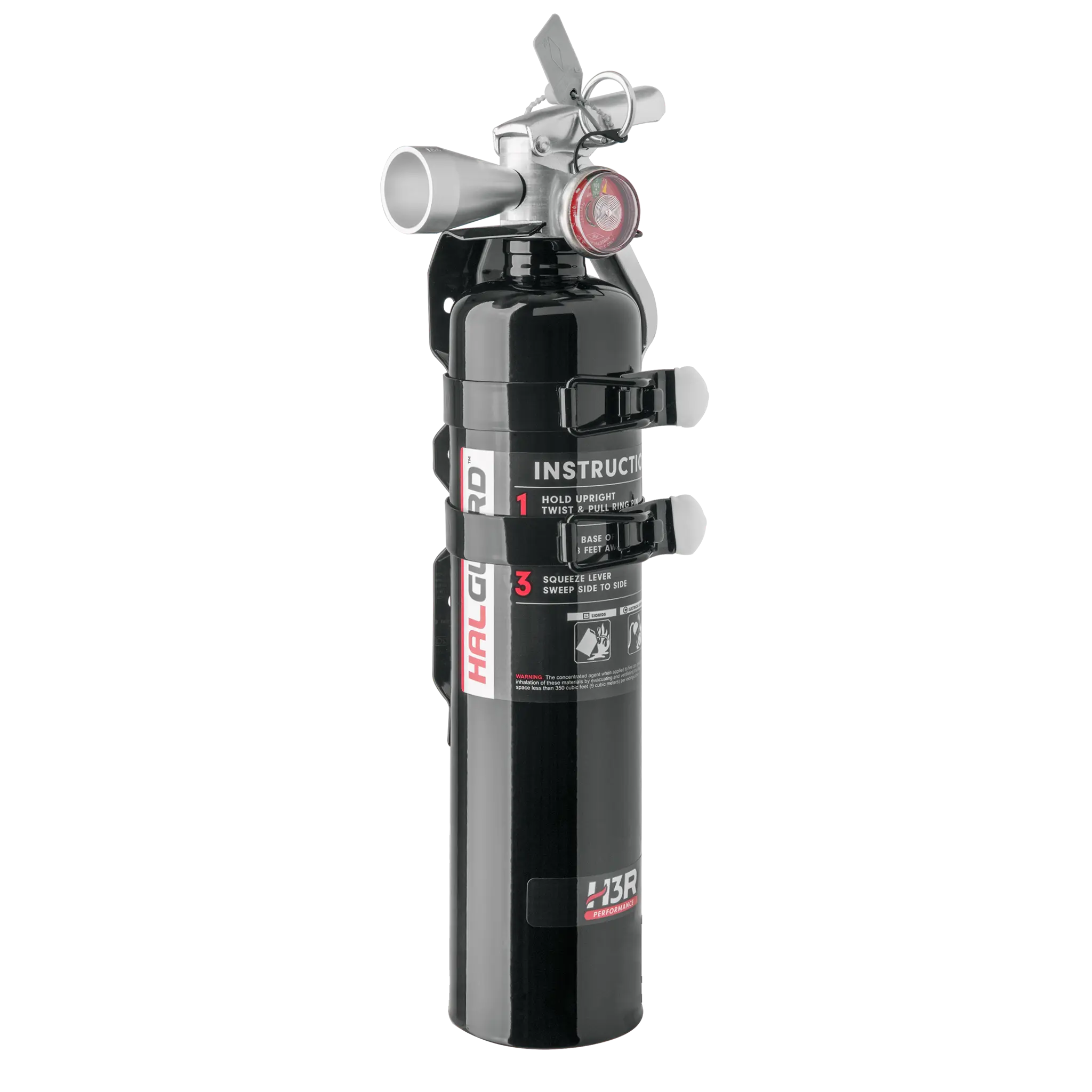 HalGuard Clean Agent Car Fire Extinguisher - 2.5 lb. - Black finish with Bracket