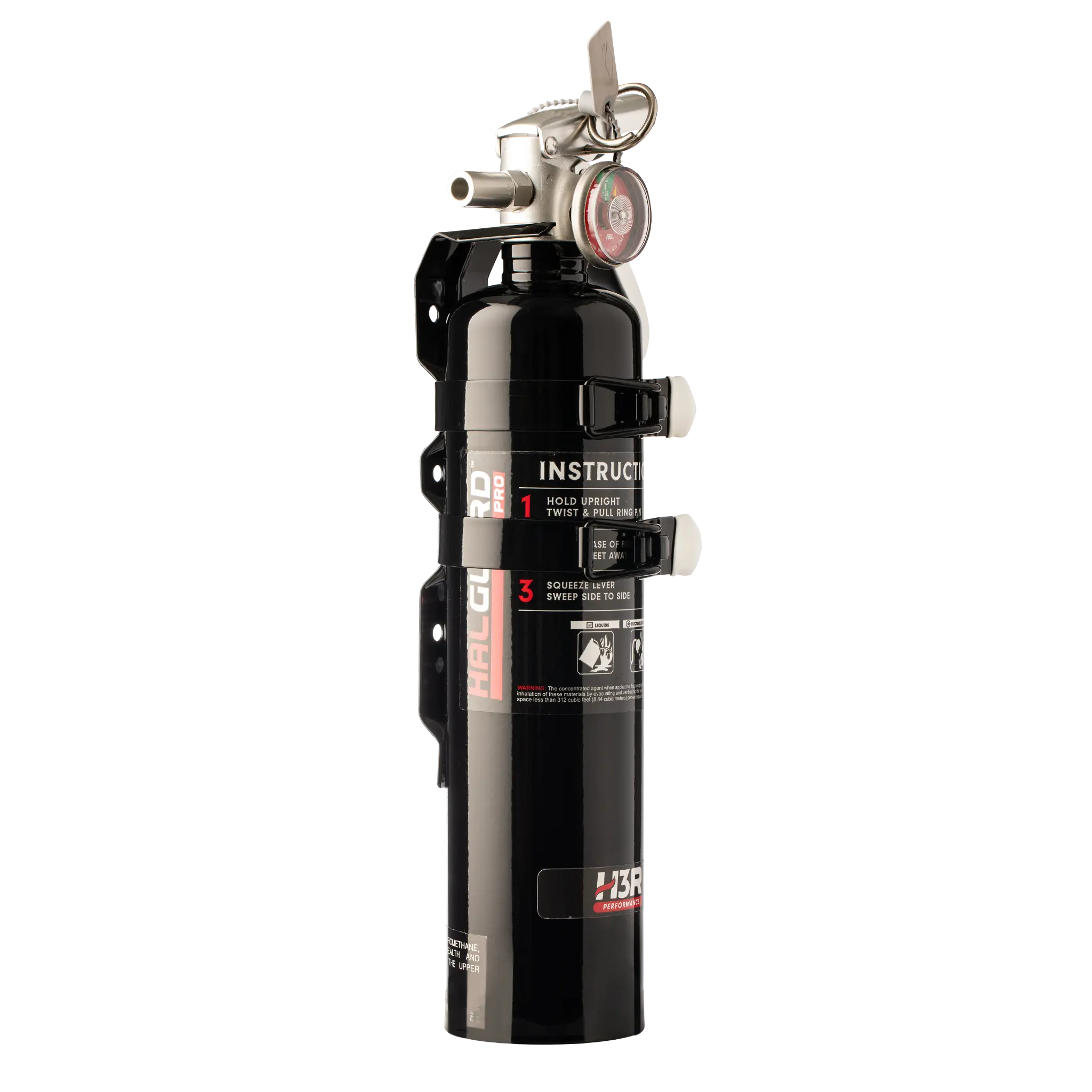 HalGuard PRO Halon Clean Agent Car Fire Extinguisher - 2.5 lb. - Black finish with bracket