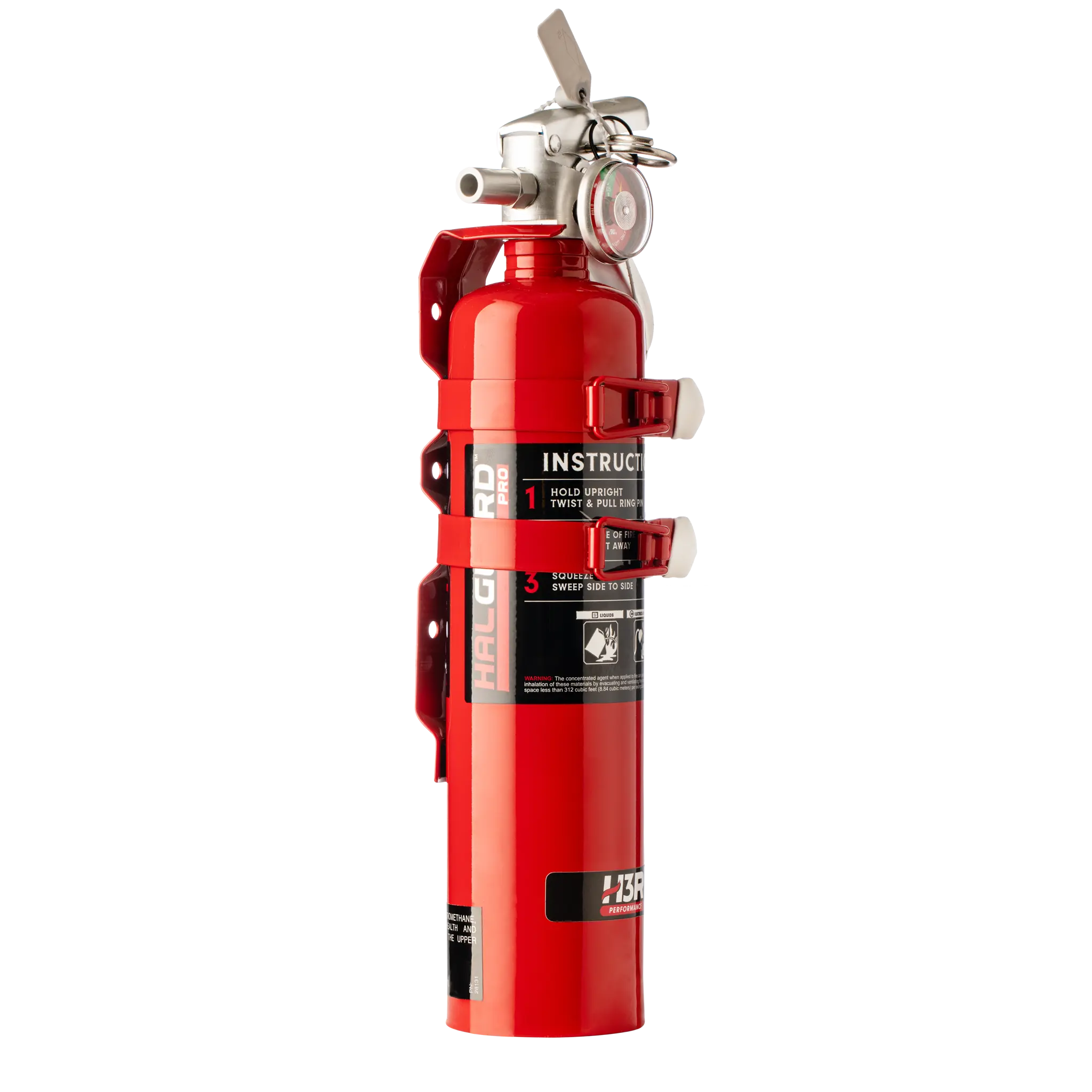 HalGuard PRO Halon Clean Agent Car Fire Extinguisher - 2.5 lb. - Red finish with bracket