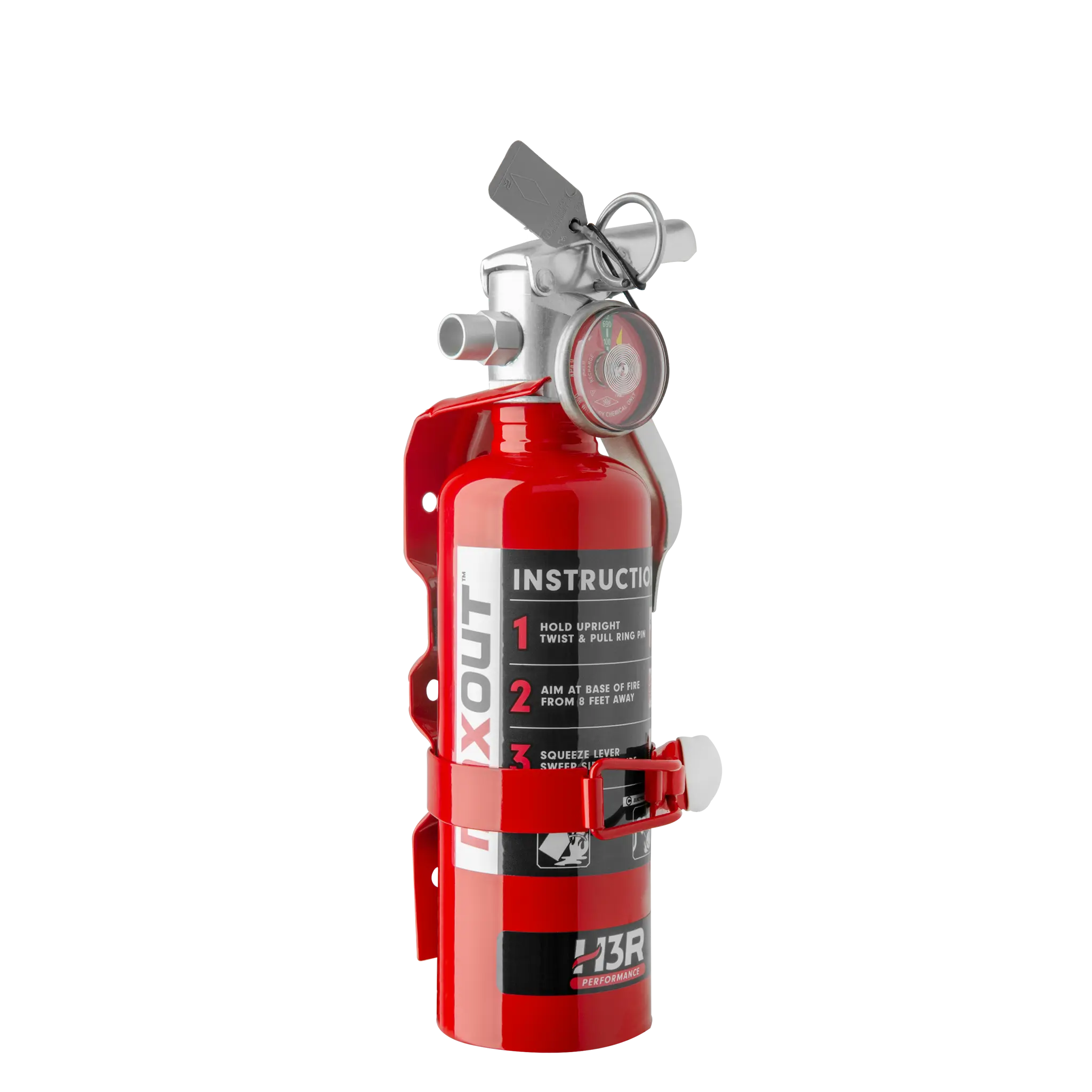 MaxOut Dry Chemical Car Fire Extinguisher - 1.0 lb. - Red finish with Bracket