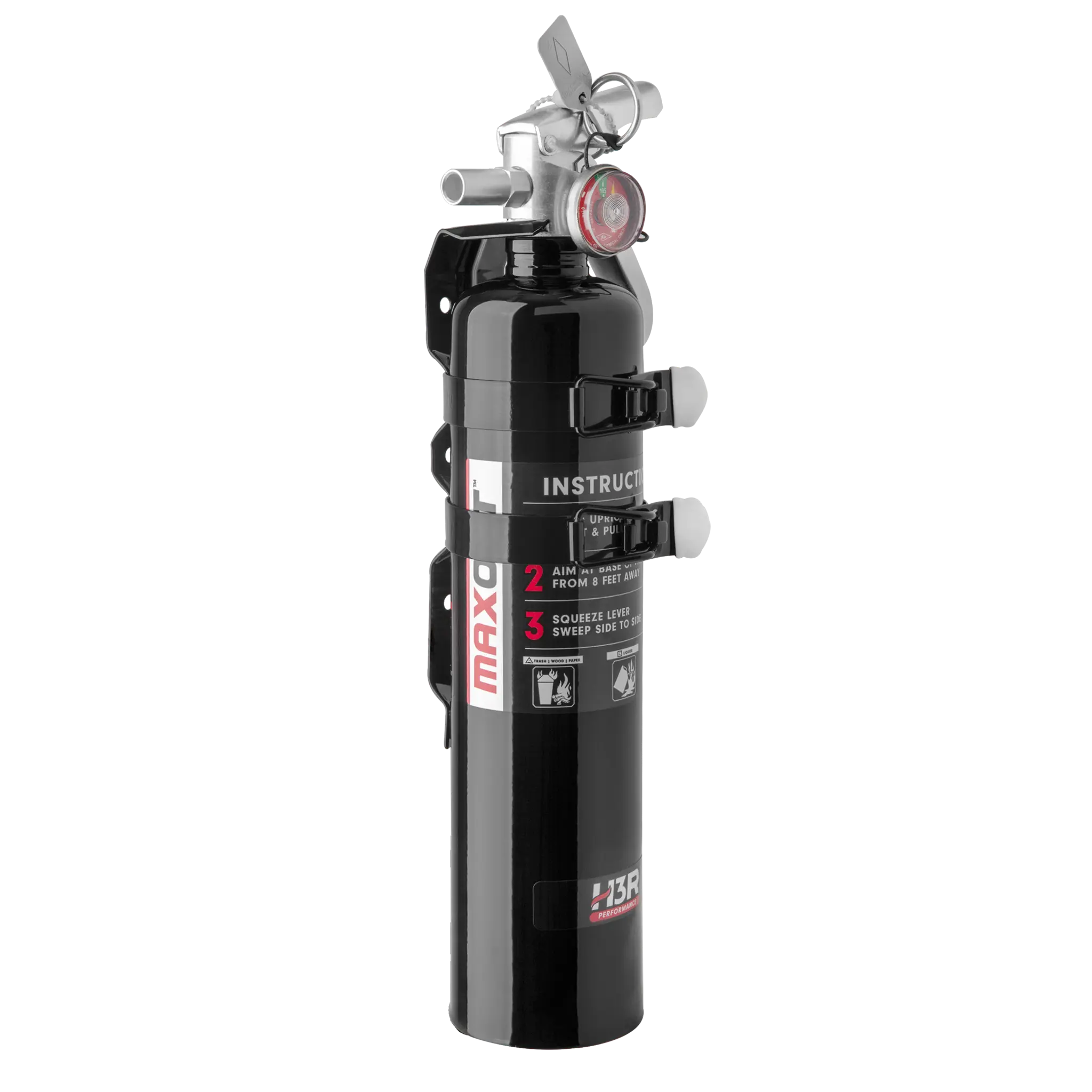MaxOut Dry Chemical Car Fire Extinguisher - 2.5 lb. - Black finish with Bracket