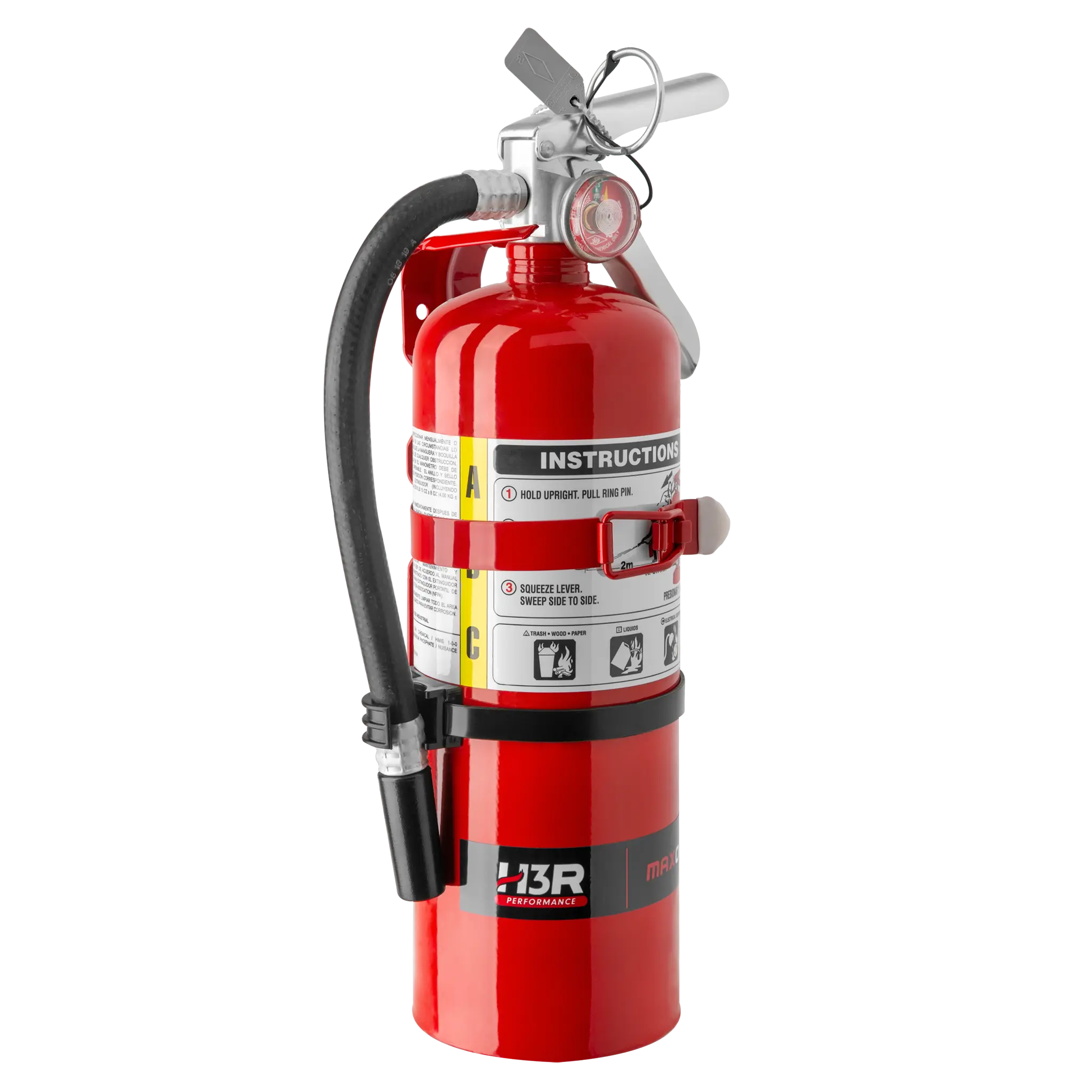MaxOut Dry Chemical Car Fire Extinguisher - 5.0 lb. - Red finish with Bracket