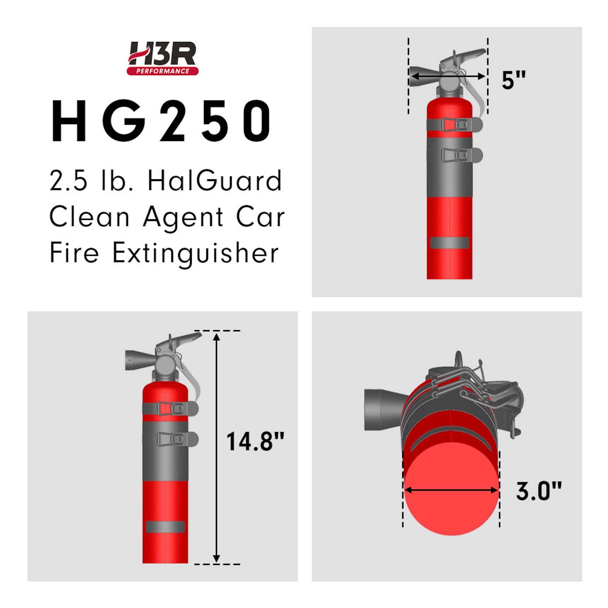 HalGuard Clean Agent Car Fire Extinguisher - 2.5 lb.