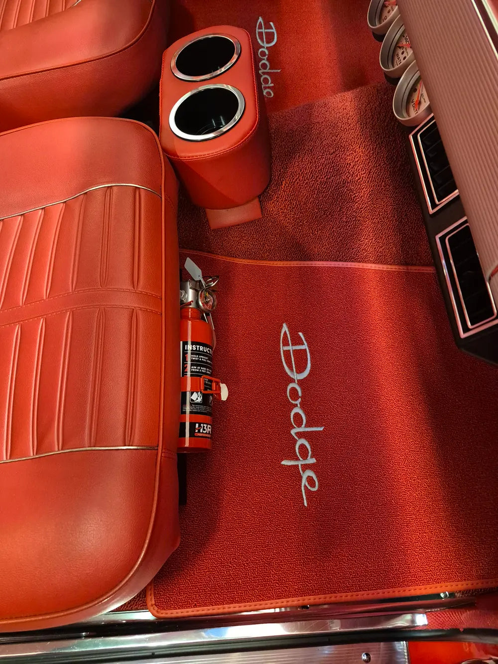 1964 Dodge Dart GT with a red fire extinguisher under the passenger seat