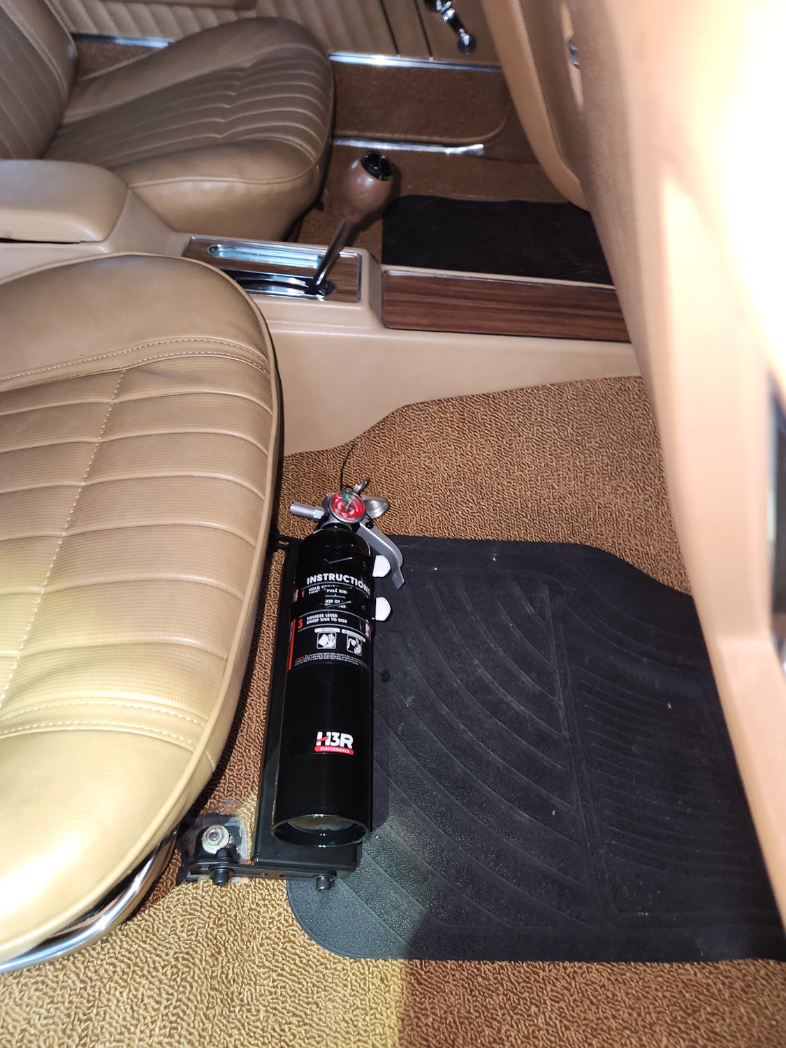 HalGuard PRO fire extinguisher installed in a 1970 Pontiac GTO Convertible - image 3