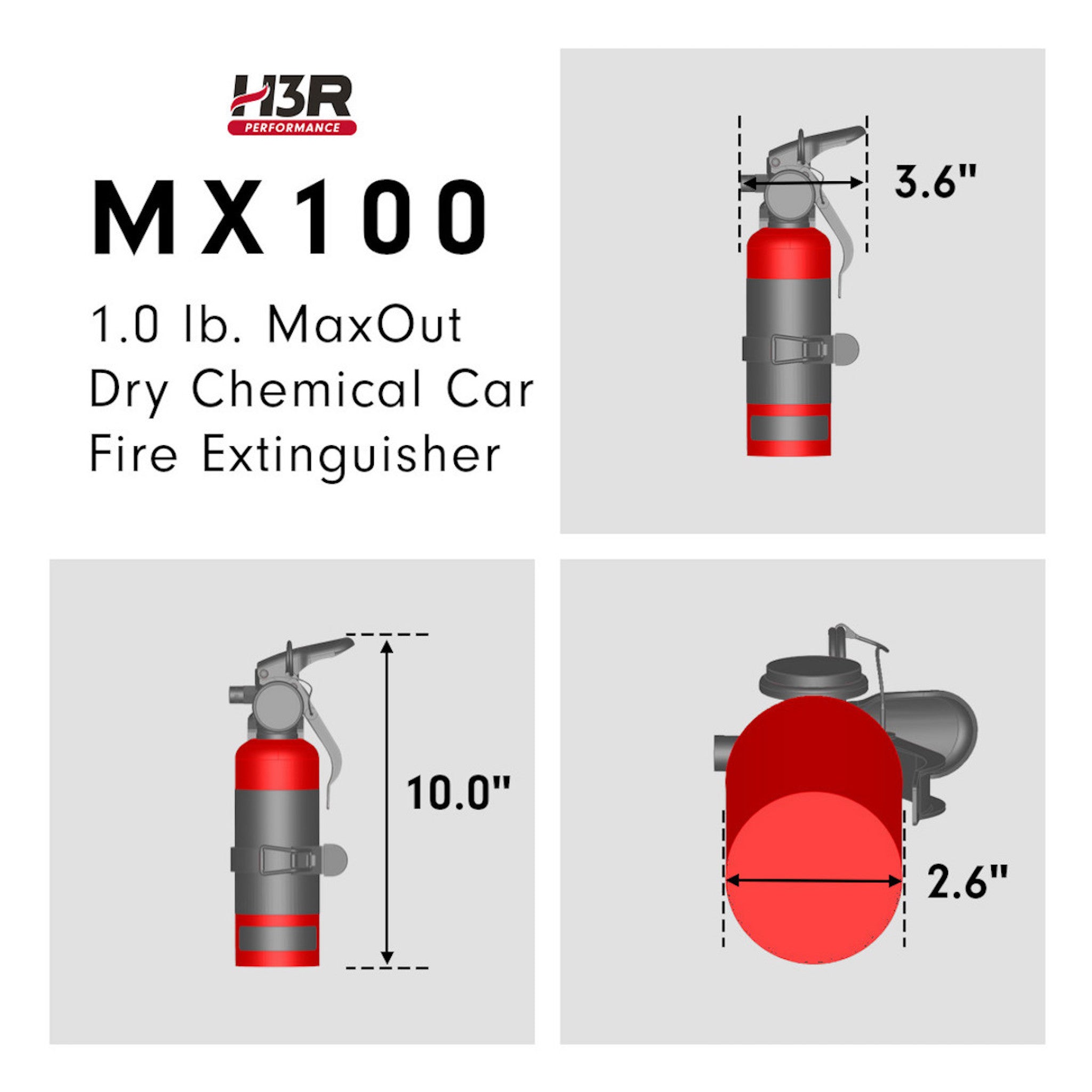 MaxOut Dry Chemical Car Fire Extinguisher - 1.0 lb.